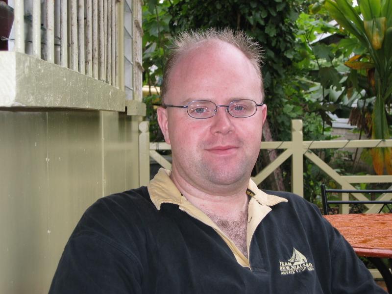 Having a snack at "Friends Cafe" in Nuku'alofa