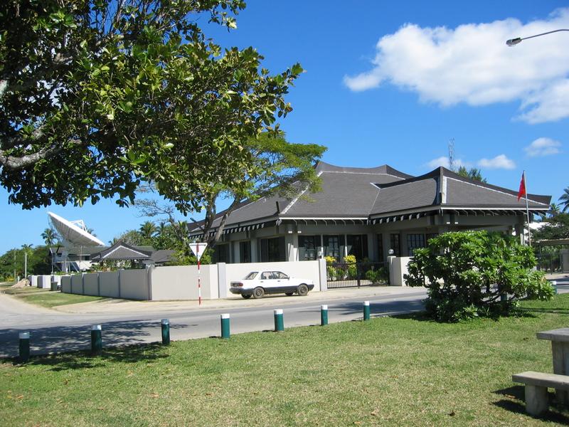 Chinese Embassy. Notice the huge dish in the background. Amazing what somepeople will do to catch Test Rugby.