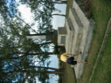 Cherie taking a closer look at the monument